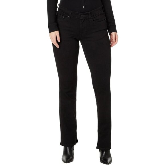 NEW Lucky Brand Mid Rise Bootcut Denim Jeans Women 10/30R Black Pockets Western - Picture 1 of 3